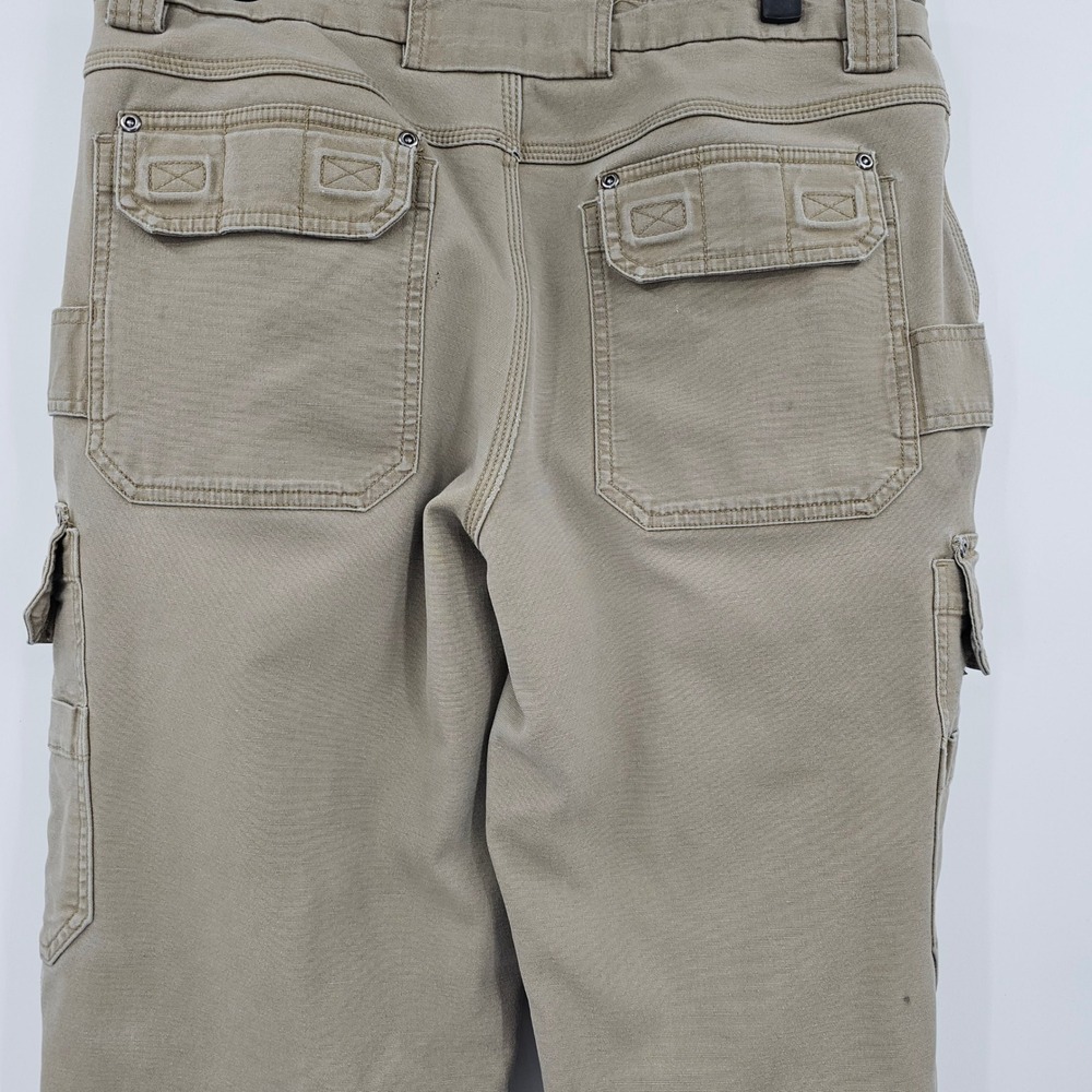 Duluth Trading Flex Fire Hose Cargo Pants Khaki 34x34 Thrashed Fleece Lined - Picture 8 of 16